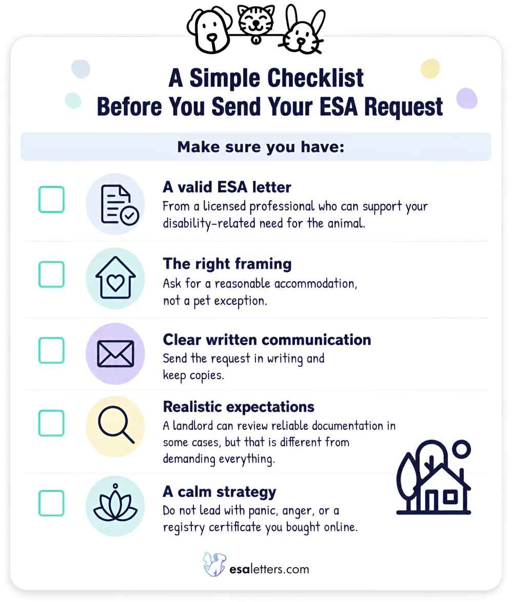 Checklist Before You Send Your ESA Request